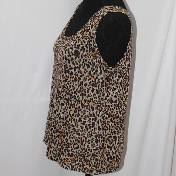 Chico's Size 2 Animal Print Sparkly Accented Top - Picture 7 of 10